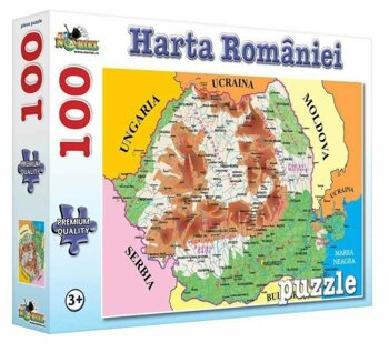 Puzzle si jocuri de construit - Puzzle Harta Romaniei, 100 piese