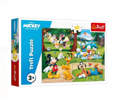 Puzzle si jocuri de construit - Puzzle Mickey cu Prietenii in Padure (30 de piese) - Treffl