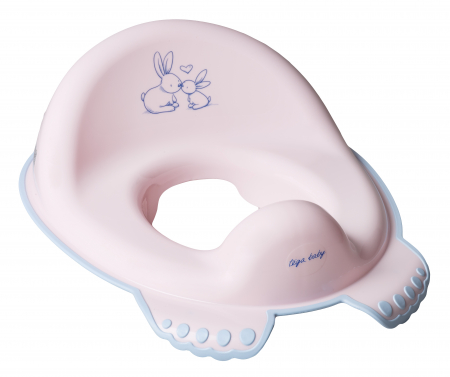 Pentru bebe - REDUCTOR TOALETA ANTI-DERAPANT MICUTII IEPURASI ROZ
