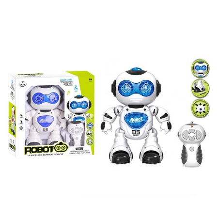 Roboti - Robot de jucarie, Cu baterii, Alb / albastru