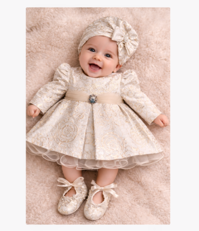 Haine bebe fetite - Rochita botez cu turban