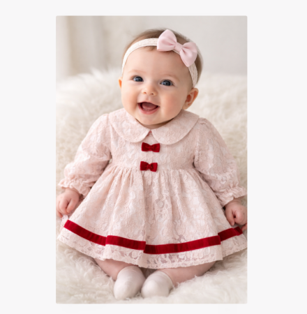 Haine bebe fetite - Rochita botez, dantela, 0-3 luni