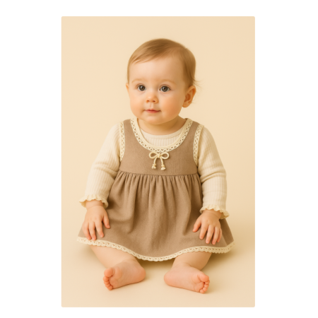 Rochita cu bluza si siret, Bej [1]