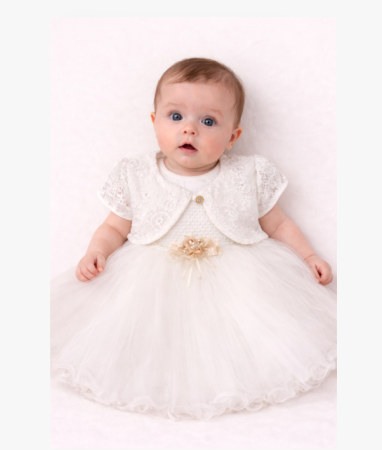 Rochita botez - Rochita cu bolero,pentru botez,din dantela alba