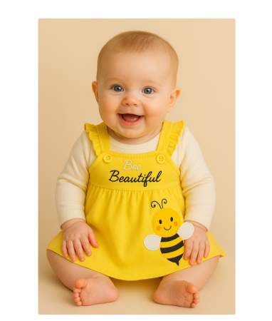 Rochite bebeluse - Rochita tip sarafan, cu bluzita, Albinuta