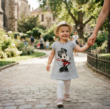 Rochite bebeluse - Rochita tip sarafan, Minnie Mouse, gri