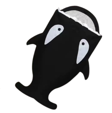 Haine bebe baietei - Sac de dormit bebelusi pentru primavara/toamna Baby Bites, Forma rechin, Bumbac/Poliester, 98 x 73 cm, Bleumarin