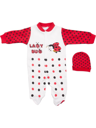 Haine bebe fetite - Salopeta bebe albinuta rosie