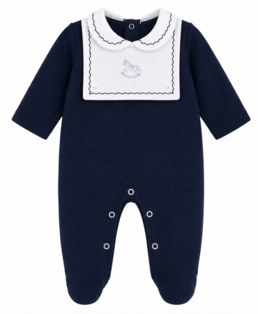 Salopete - Salopeta bebe, Calut brodat, Albastru