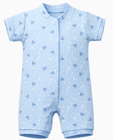 Haine bebe baietei - Salopeta bebe, tip Mickey, roz cu imprimeu