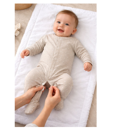 Haine bebe baietei - Salopeta bebelusi, Bej, 3-6 luni