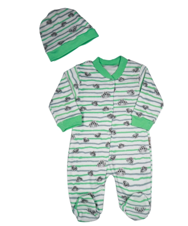 Haine bebe baietei - Salopeta bebelusi,cu caciulita,cu ursuleti