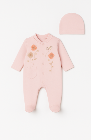 Set nou nascut - Salopeta bebelusi, cu caciulita, Pentru fetite