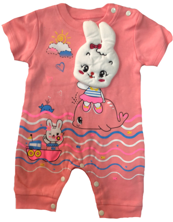 Haine bebe fetite - Salopeta de vara,Personaj 3 D,Iepuras