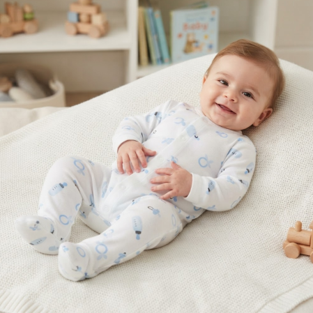 Costumase toamna-iarna - Salopetă pentru bebeluși din bumbac, Bebe bea laptic