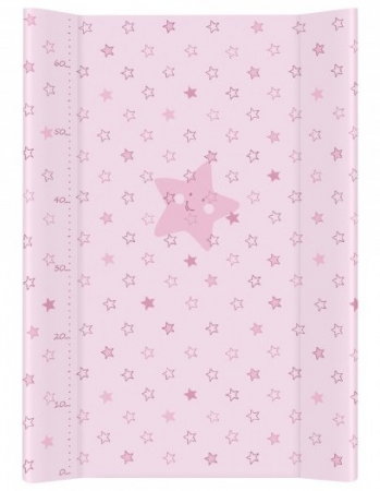 Pentru bebe - Saltea de Infasat COMFORT 50x70cm, cu Intaritura, Grosime 3cm, Sistem Anti-Alunecare, stele, roz