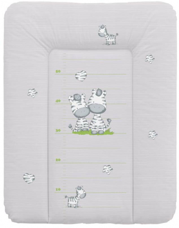 Saltea patut - Saltea de Infasat Moale, 50x70cm, Suprafata Aderenta, Ceba Baby, Zebre, Gri
