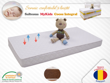 Pentru bebe - Saltea MyKids Fibra De Cocos Integral 120x60x08 Husa Microfibra Matlasata