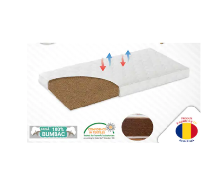 Saltea patut,120x60cm,Produs organic 100%,Realizata integral din fibre de cocos,Fermitate permanenta [0]
