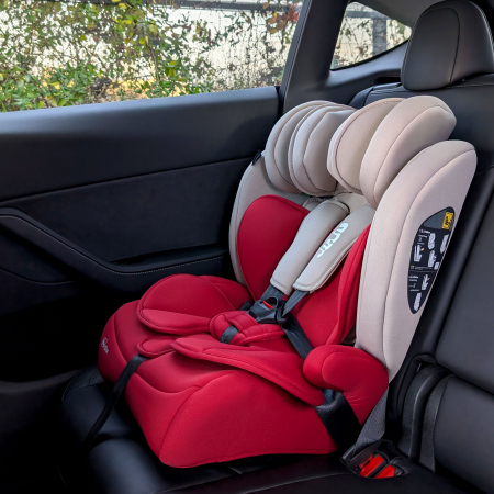 Scaun Auto Juju Safe Rider i-Size, Bej-Bordo [5]