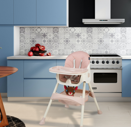 Scaun de masa 2 in 1 Juju Eat&Smile, Pink [1]