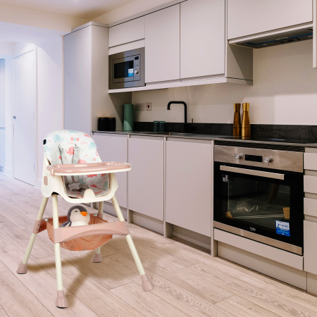 Scaun de masa 2 in 1 Juju Eat&Smile, Pink-Elephants [2]