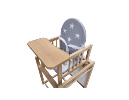 Scaun de masa multifunctional cu tavita din lemn MyKids Wiktoria Stars [2]