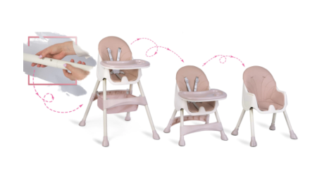 Scaun de Masa 2 in1 Bubu-Still®, 6-36 Luni, Multifunctional ,Tavita si Husa Detasabile si Lavabile, Centura de Siguranta 5 Puncte, Ajustabil pe Inaltime,  Picioare Antiderapante [4]