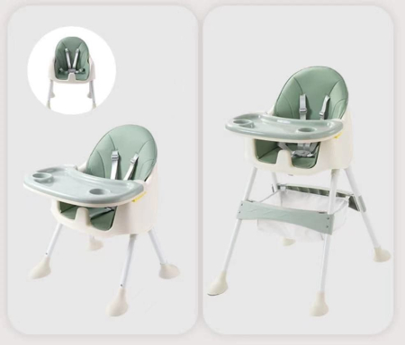 Scaun de Masa 2 in1 Bubu-Still®, 6-36 Luni, Multifunctional ,Tavita si Husa Detasabile si Lavabile, Centura de Siguranta 5 Puncte, Ajustabil pe Inaltime,  Picioare Antiderapante [5]