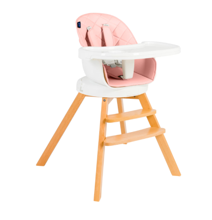 Scaun de masa - Scaun de masa 3 in 1 Juju Eat&Twist, rotativ 360 grade, Roz