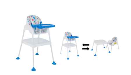 Scaun de masa,multifunctional,2 in 1,albastru [2]