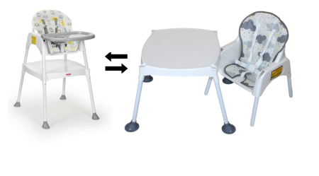 Scaun de masa,multifunctional,2 in 1,gri [2]