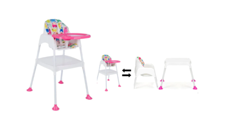 Scaun de masa,multifunctional,2 in 1,roz [1]