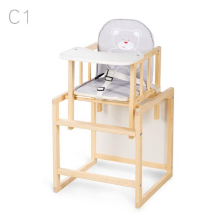 Scaun de masa - Scaun de masa multifunctional din lemn Natur C1,model 2 in 1,import Polonia