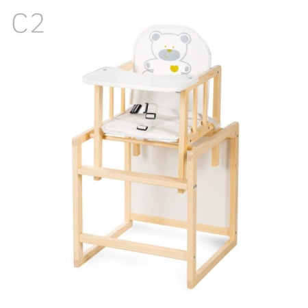 Scaun de masa - Scaun de masa multifunctional din lemn Natur C2,model 2 in 1,import Polonia