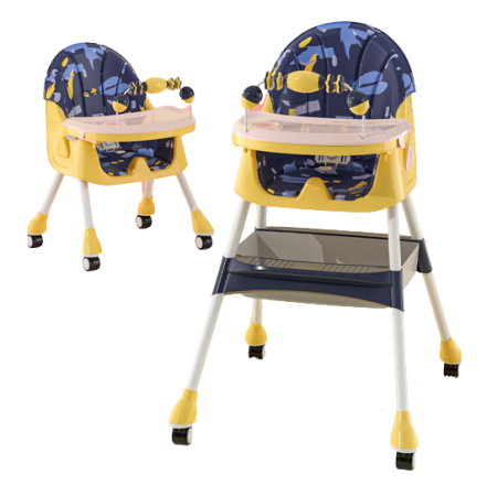 La masa - Scaun de masa, pentru bebe, multifunctional si ultrapliabil, 3 in 1, albastru