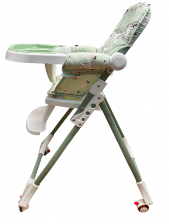 Scaun de masa, spatar dublu, cu roti din silicon, blocabile, pliabila, verde [3]