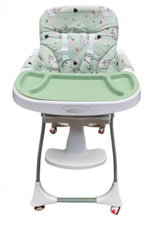 Scaun de masa, spatar dublu, cu roti din silicon, blocabile, pliabila, verde [2]