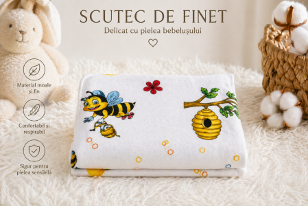 Scutece - Scutec din finet, Fabricatie Romania, Model Albinute