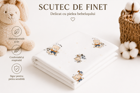 Scutece - Scutec din finet, Fabricatie Romania, Model Ursuleti