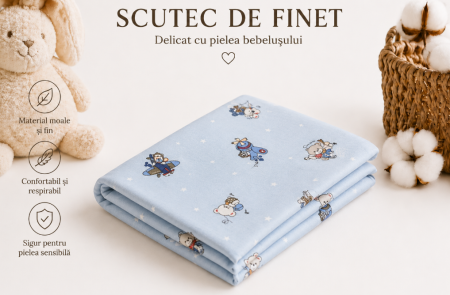Scutece - Scutec din finet, Fabricatie Romania, Model Ursuleti