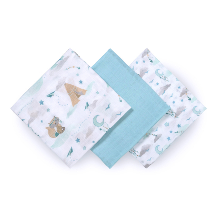 Scutece - Scutece muselina natural, set 3 bucati, 70%bambus si 30%bumbac, 70x70 cm, Babyono