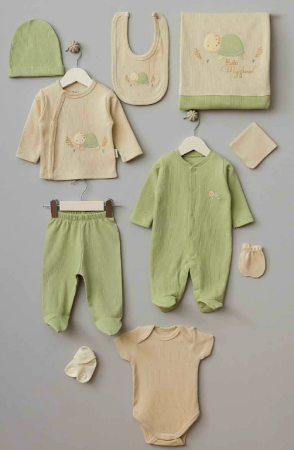 Set 10 piese, Bumbac organic, Lucky Turtle, Green [1]