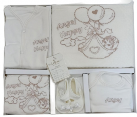 Set nou nascut - Set 10 piese hainute bebe, Cu botosei