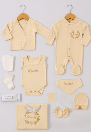 Set 10 piese, Nou născut Con con 0-3 Luni, Bumbac organic, Angel Girl [1]