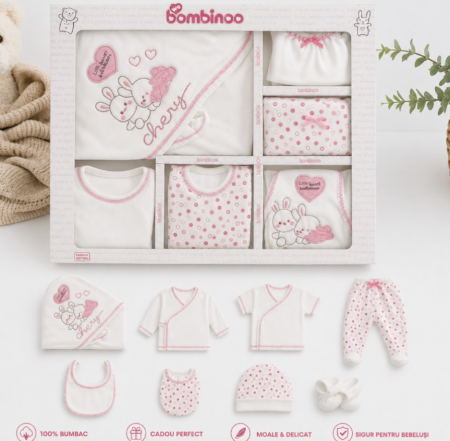 Costumase toamna-iarna - Set 10 piese nou nascut, pentru maternitate, Iepurasi