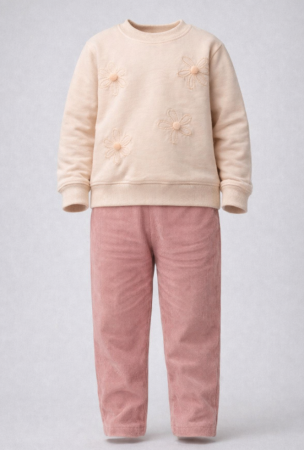 Trening - Set 2 piese, haine fete, Flori 3D