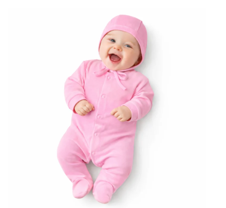 Haine bebe fetite - Set 2 piese, Pentru bebelusi, Cu salopeta, 0-3 luni, Roz