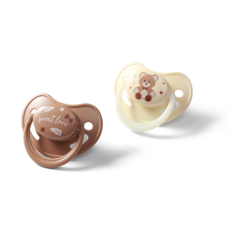 La somn - Set 2 Suzete anatomice din silicon 0-6 m, Babyono