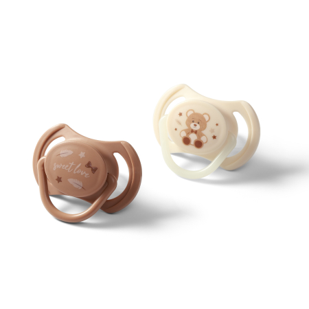 La somn - Set 2 Suzete simetrice din silicon 0-6 m, Babyono